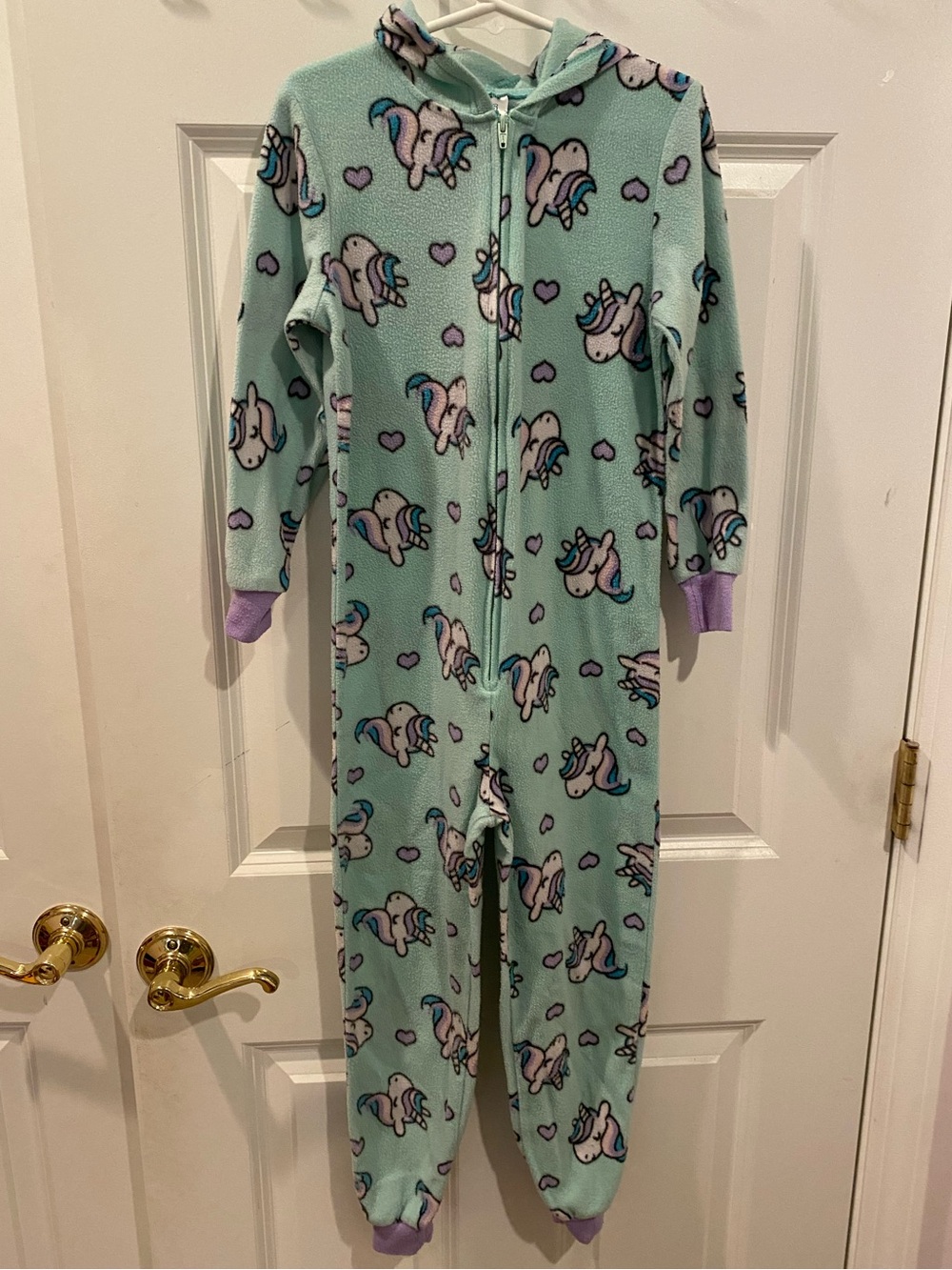Unicorn zip up onesie (S - 6-6x)